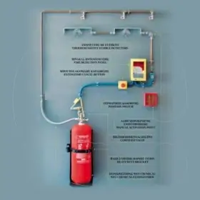 Fire Suppression System F-CLASS / Wet Chemical NFPA17A (A) [According NFPA17A / CE certified fire extinguisher assembly]